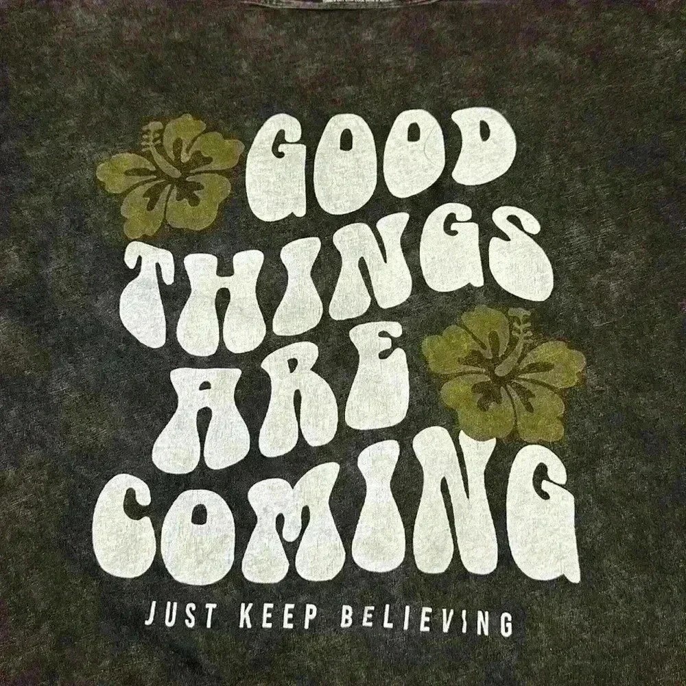 Caution to the Wind Graphic Black Distressed T-Shirt 100% Cotton Women Sz Medium - Picture 6 of 9